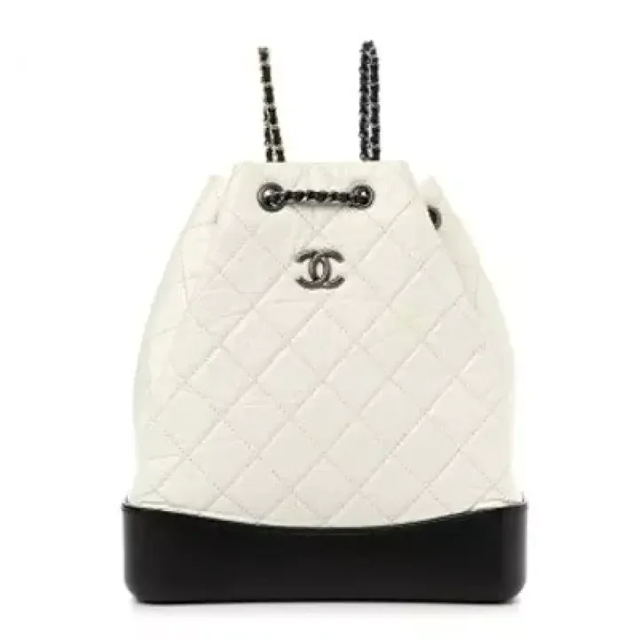 CHANEL Aged Calfskin Quilted Gabrielle Backpack Black_yyth