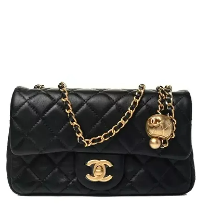 CHANEL Lambskin Quilted CC Pearl Crush Mini Rectang