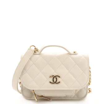 Chanel Business Affinity Flap Clutch with Chain Qui