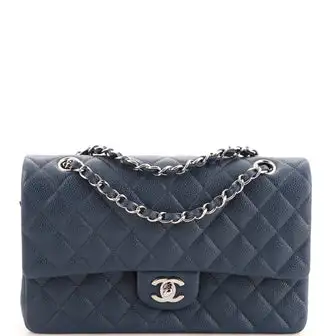 Chanel Classic Double Flap Bag Quilted Caviar Mediu