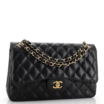 Chanel Classic Double Flap Bag Quilted Lambskin Jum