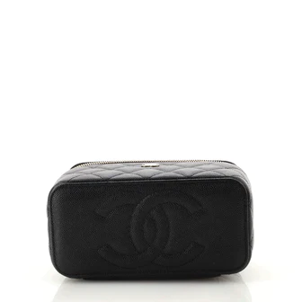 Chanel Classic Vanity Case with Chain Quilted Cavia (2)
