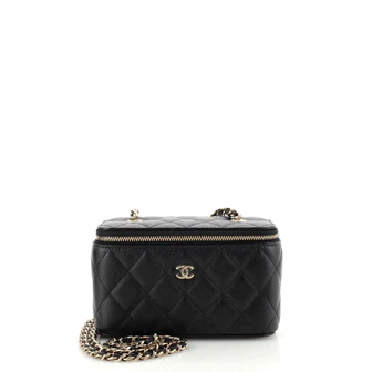 Chanel Classic Vanity Case with Chain Quilted Cavia (3)