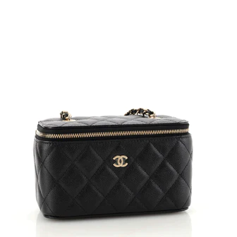 Chanel Classic Vanity Case with Chain Quilted Cavia