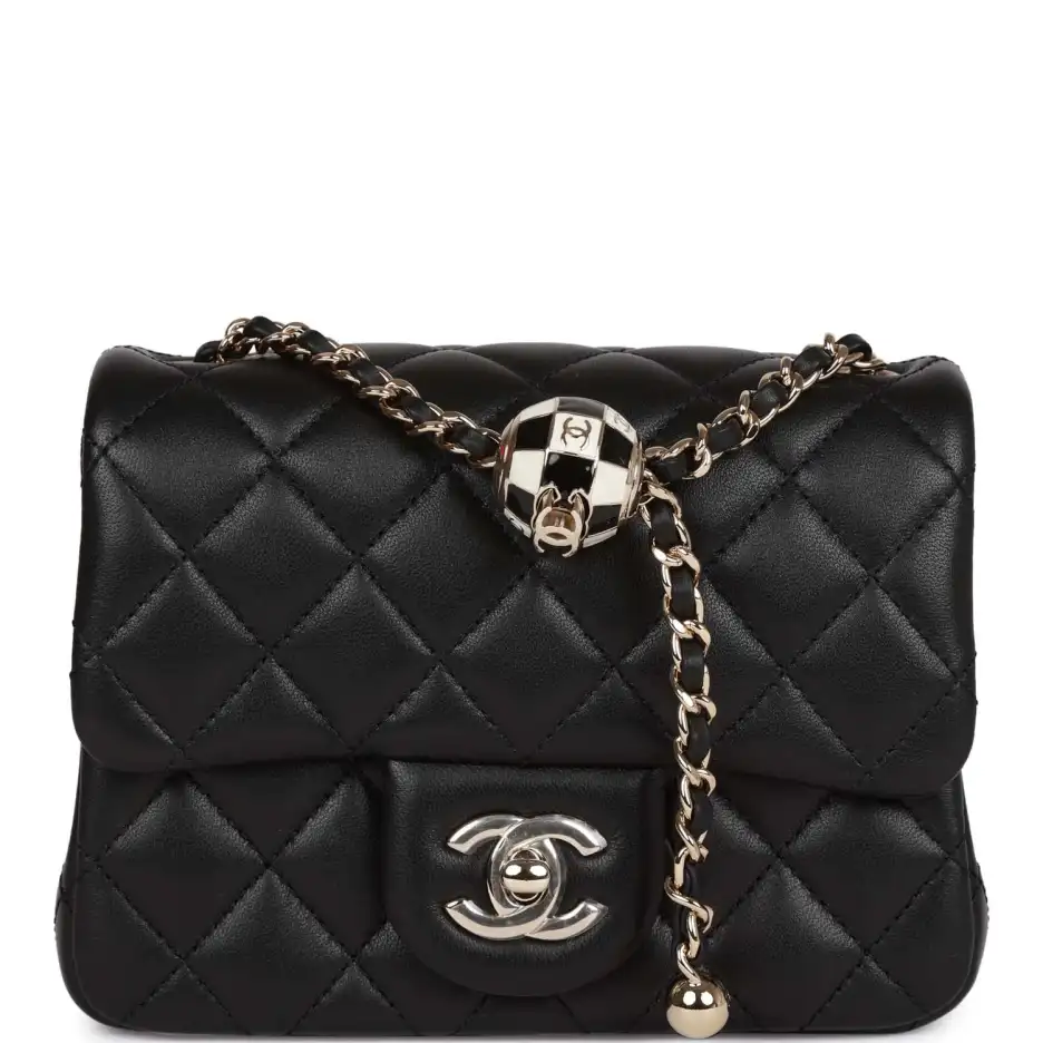 Chanel Pearl Crush Mini Square Flap Bag Black_yythk