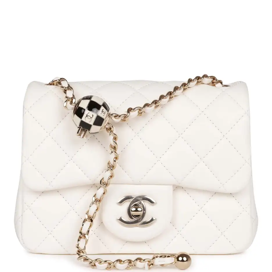 Chanel Pearl Crush Mini Square Flap Bag White_yythk