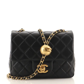 Chanel Pearl Crush Square Flap Bag Quilted Lambskin