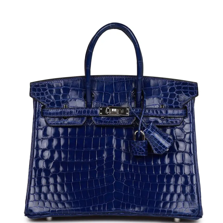 Hermès Birkin 25 Bleu Electric Shiny Niloticus Croc