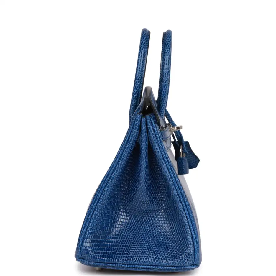 Hermès Birkin 25 Bleu Saphir Lizard Palladium Hardw (2)