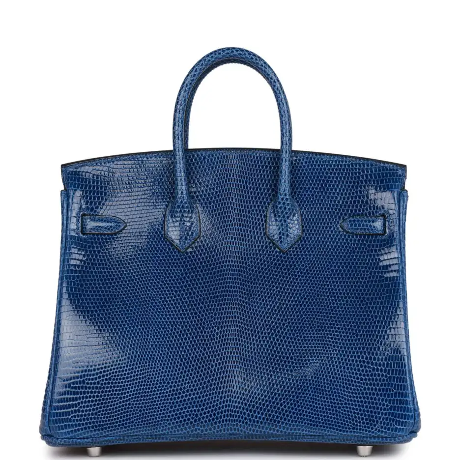 Hermès Birkin 25 Bleu Saphir Lizard Palladium Hardw (3)