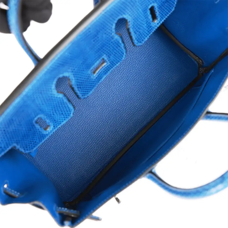 Hermès Birkin 25 Bleu Saphir Lizard Palladium Hardw (7)