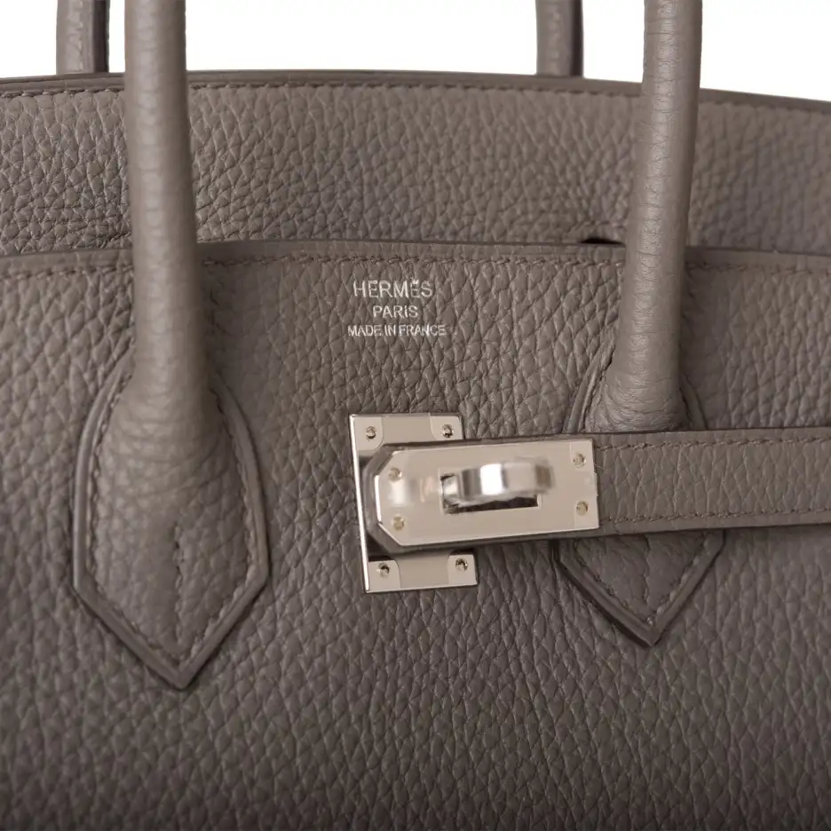 Hermès Birkin 25 Etain Togo Palladium Hardware (6)