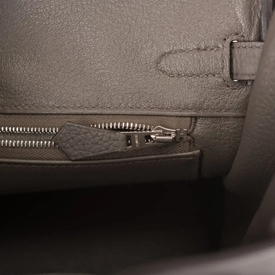 Hermès Birkin 25 Etain Togo Palladium Hardware (8)