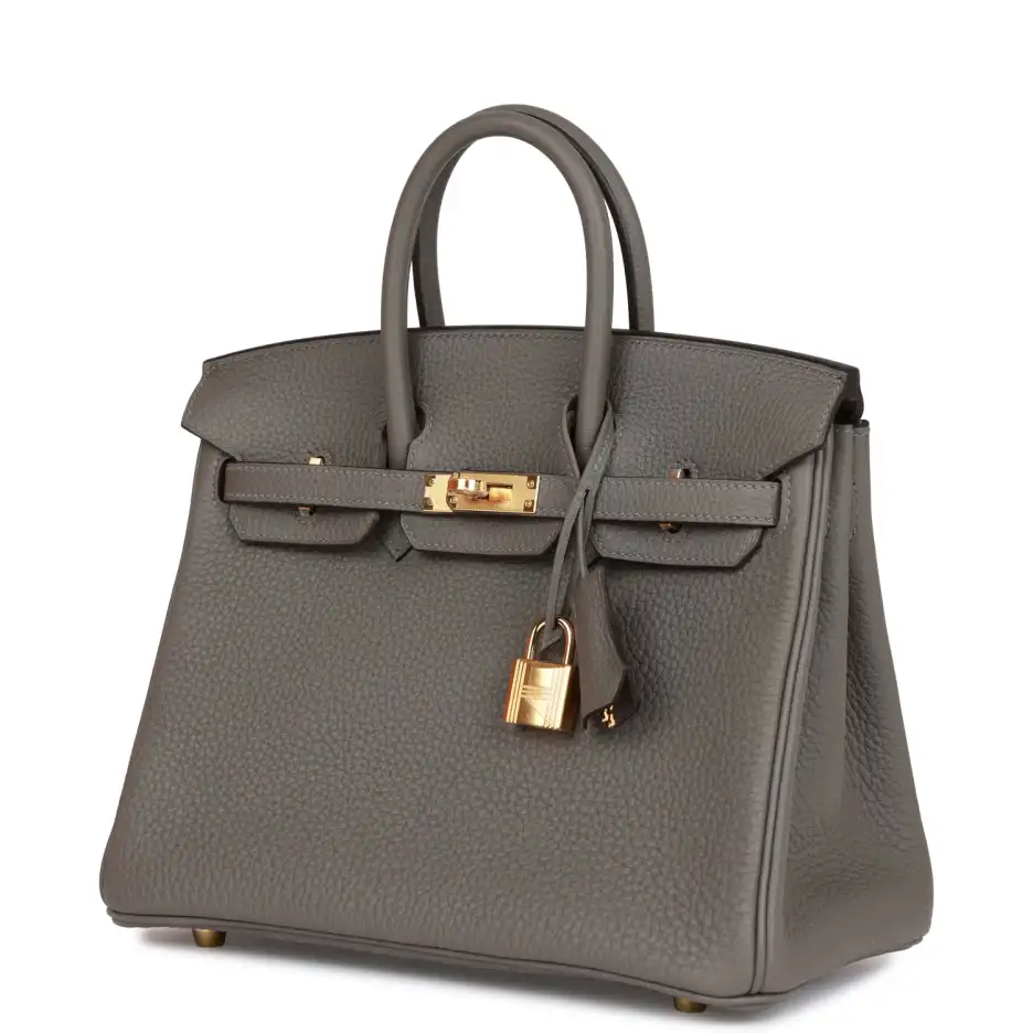 Hermès Birkin 25 Gris Meyer Togo Gold Hardware (4)