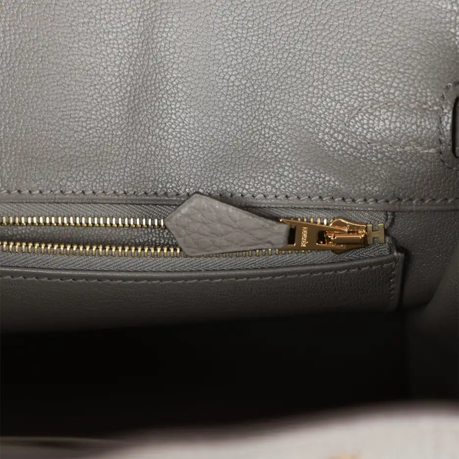 Hermès Birkin 25 Gris Meyer Togo Gold Hardware (8)