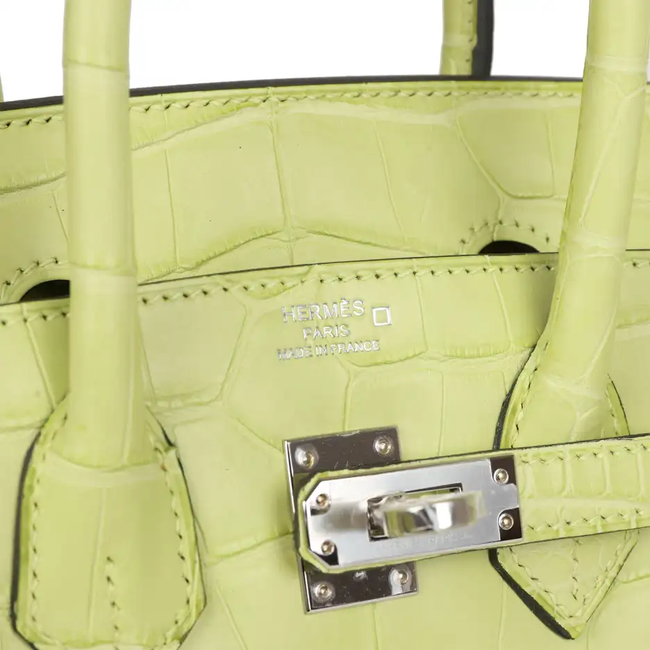 Hermès Birkin 25 Jaune Bourgeon Matte Alligator Pal (6)