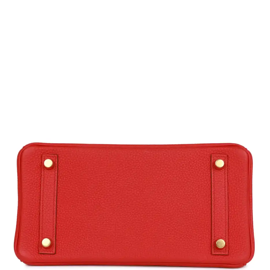 Hermès Birkin 25 Rouge de Coeur Togo Gold Ha (6)