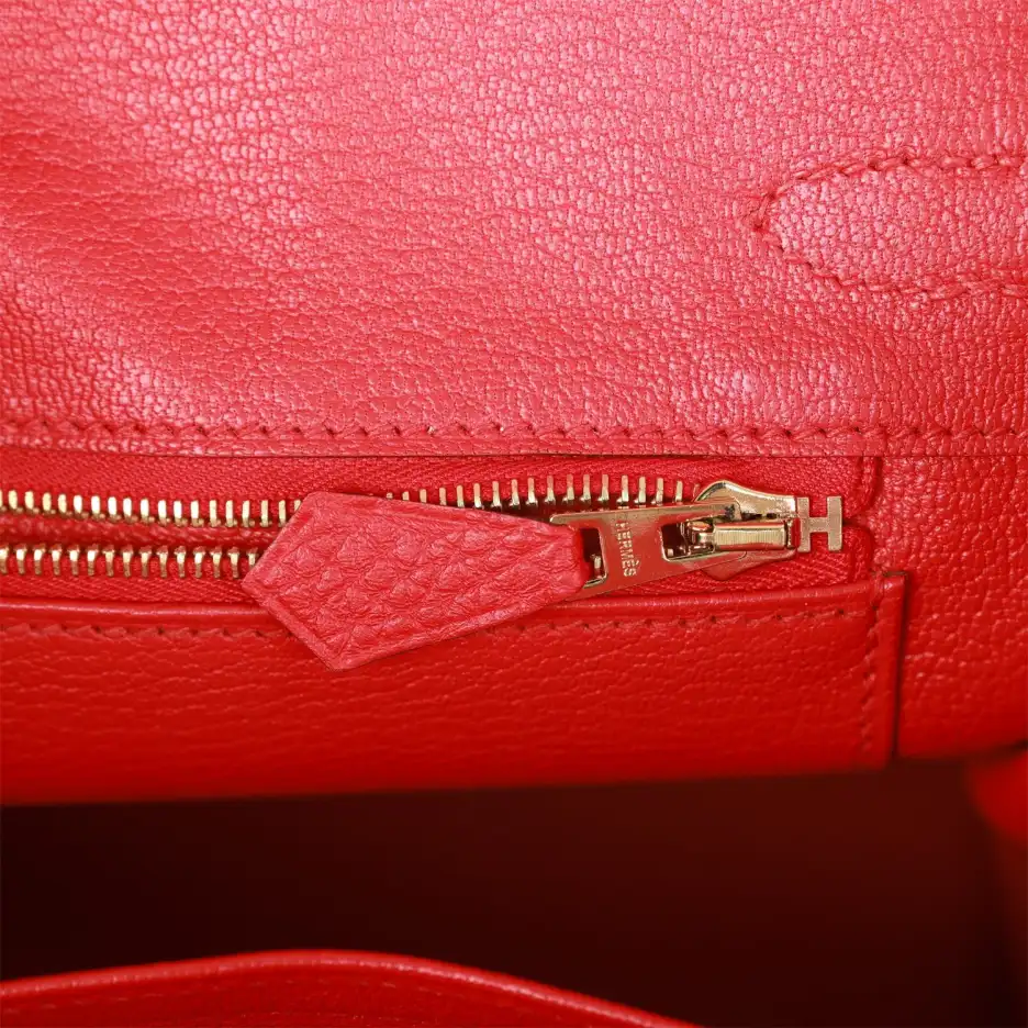 Hermès Birkin 25 Rouge de Coeur Togo Gold Ha (9)