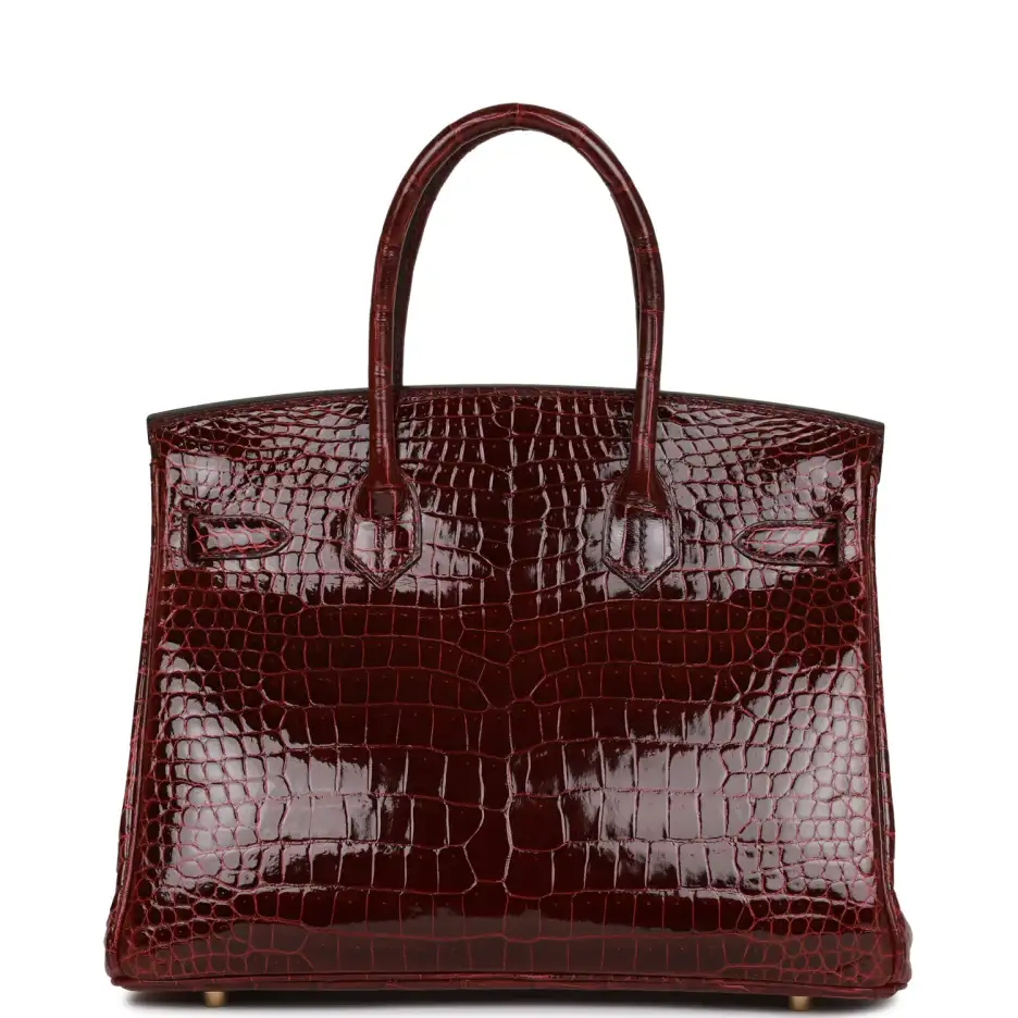Hermès Birkin 30 Bordeaux Shiny Porosus Crocodile G (3)