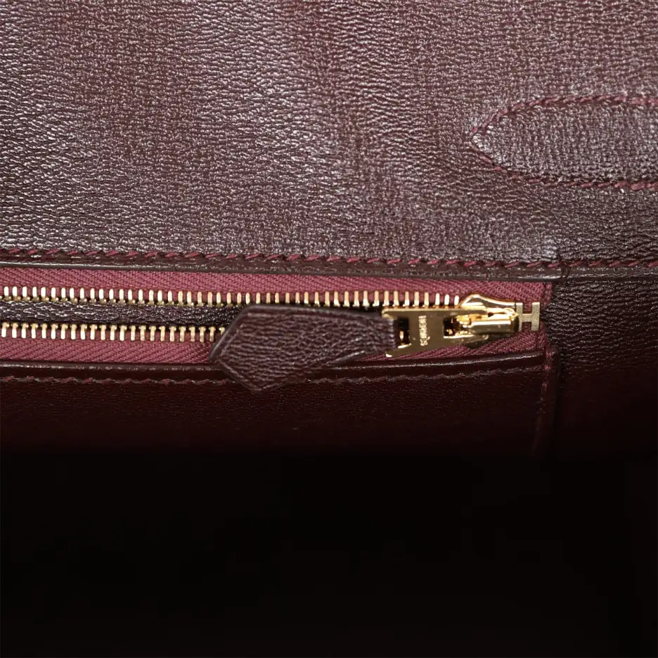 Hermès Birkin 30 Bordeaux Shiny Porosus Crocodile G (8)