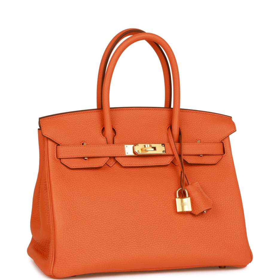 Hermès Birkin 30 Orange Clemence Gold Hardware (1)