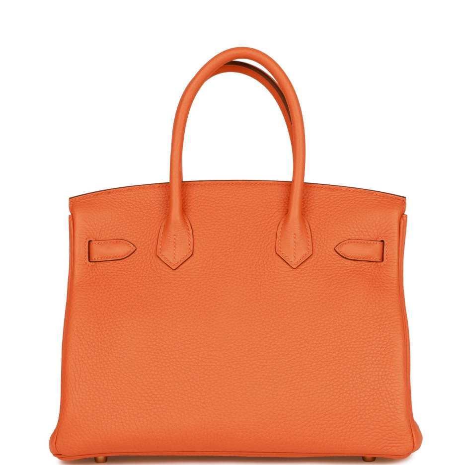 Hermès Birkin 30 Orange Clemence Gold Hardware (3)