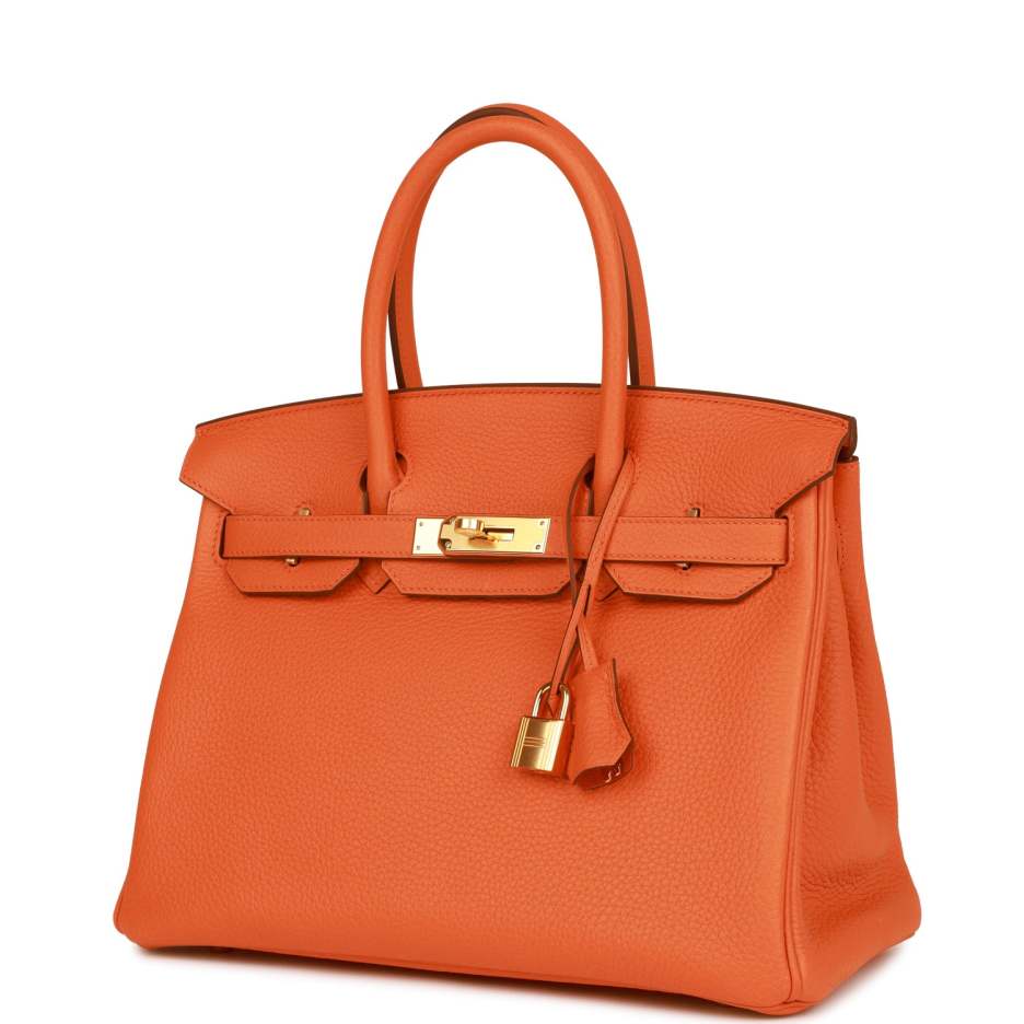 Hermès Birkin 30 Orange Clemence Gold Hardware (4)
