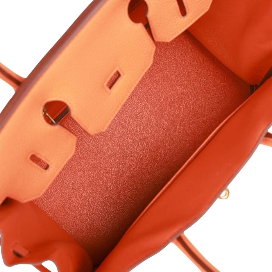 Hermès Birkin 30 Orange Clemence Gold Hardware (7)