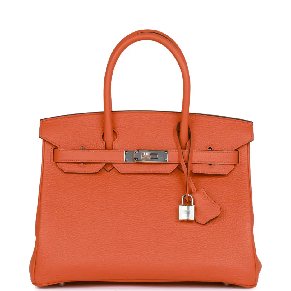 Hermès Birkin 30 Orange Poppy Clemence Palladium Ha