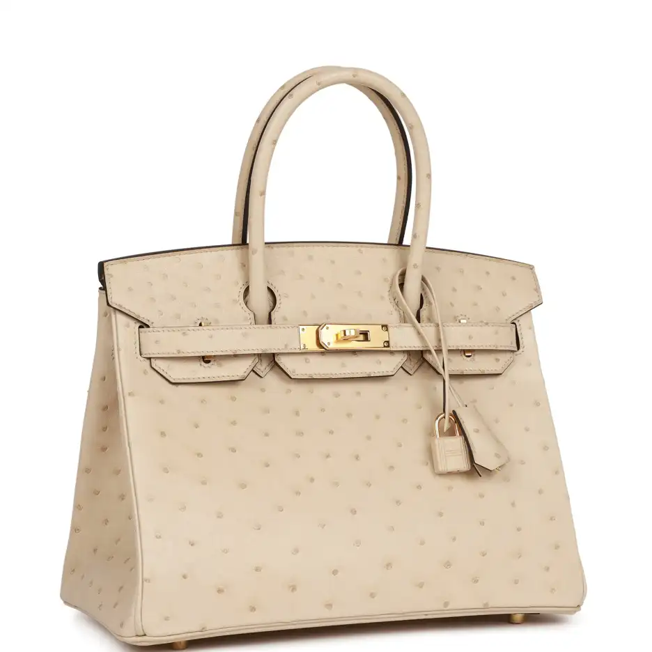 Hermès Birkin 30 Parchemin Ostrich Gold Hardware (1)