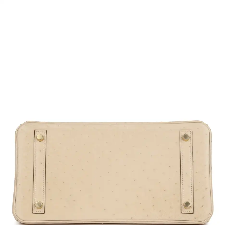 Hermès Birkin 30 Parchemin Ostrich Gold Hardware (5)