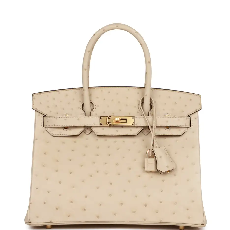 Hermès Birkin 30 Parchemin Ostrich Gold Hardware