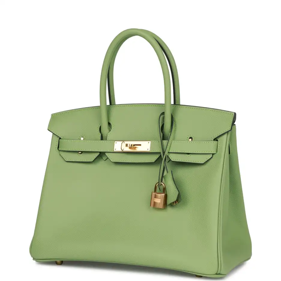 Hermès Birkin 30 Vert Criquet Epsom Gold Hardware (4)