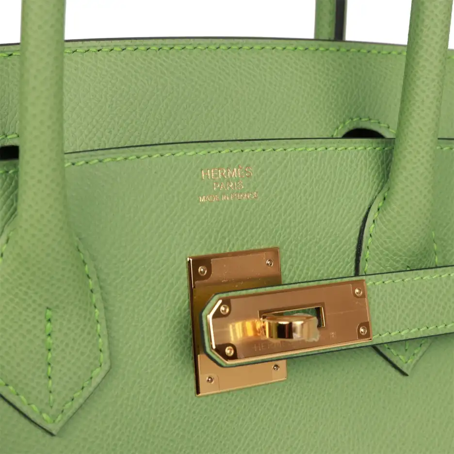 Hermès Birkin 30 Vert Criquet Epsom Gold Hardware (6)
