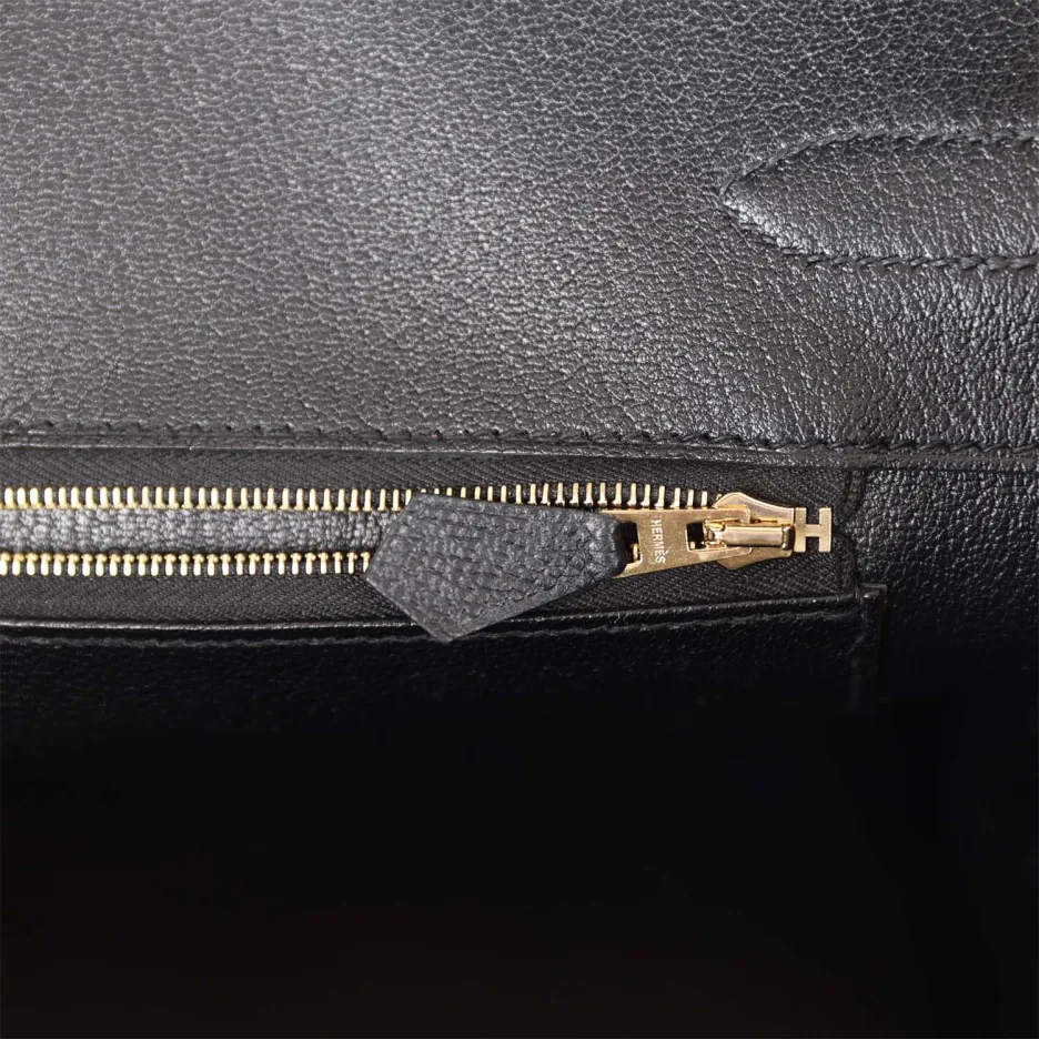 Hermès Birkin 35 Black Epsom Gold Hardware (8)