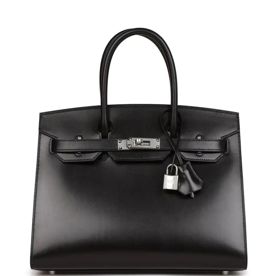 Hermès Birkin Sellier 30 Black Box Palladium Hardwa