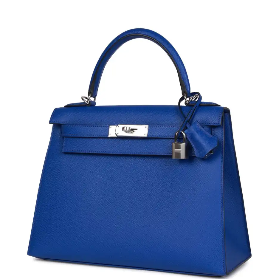 Hermès Bleu Royal Epsom Sellier Kelly 28cm Palladiu (4)