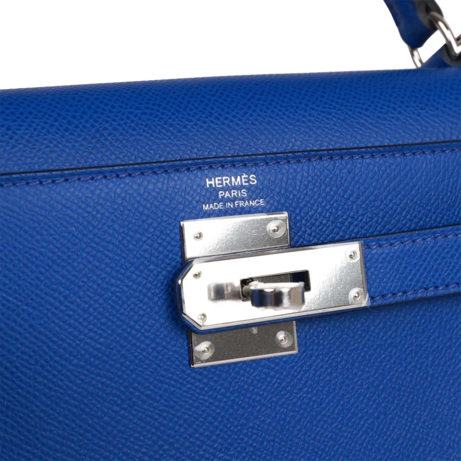Hermès Bleu Royal Epsom Sellier Kelly 28cm Palladiu (6)