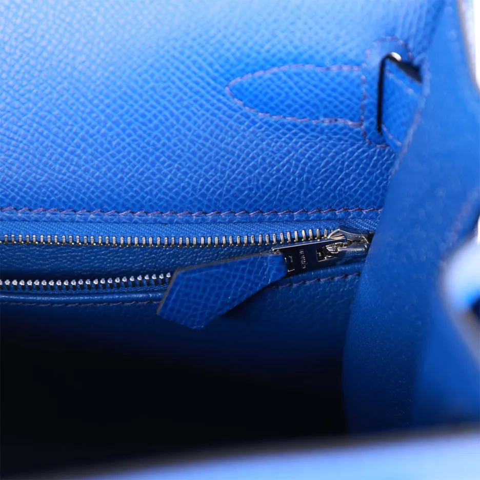 Hermès Bleu Royal Epsom Sellier Kelly 28cm Palladiu (8)