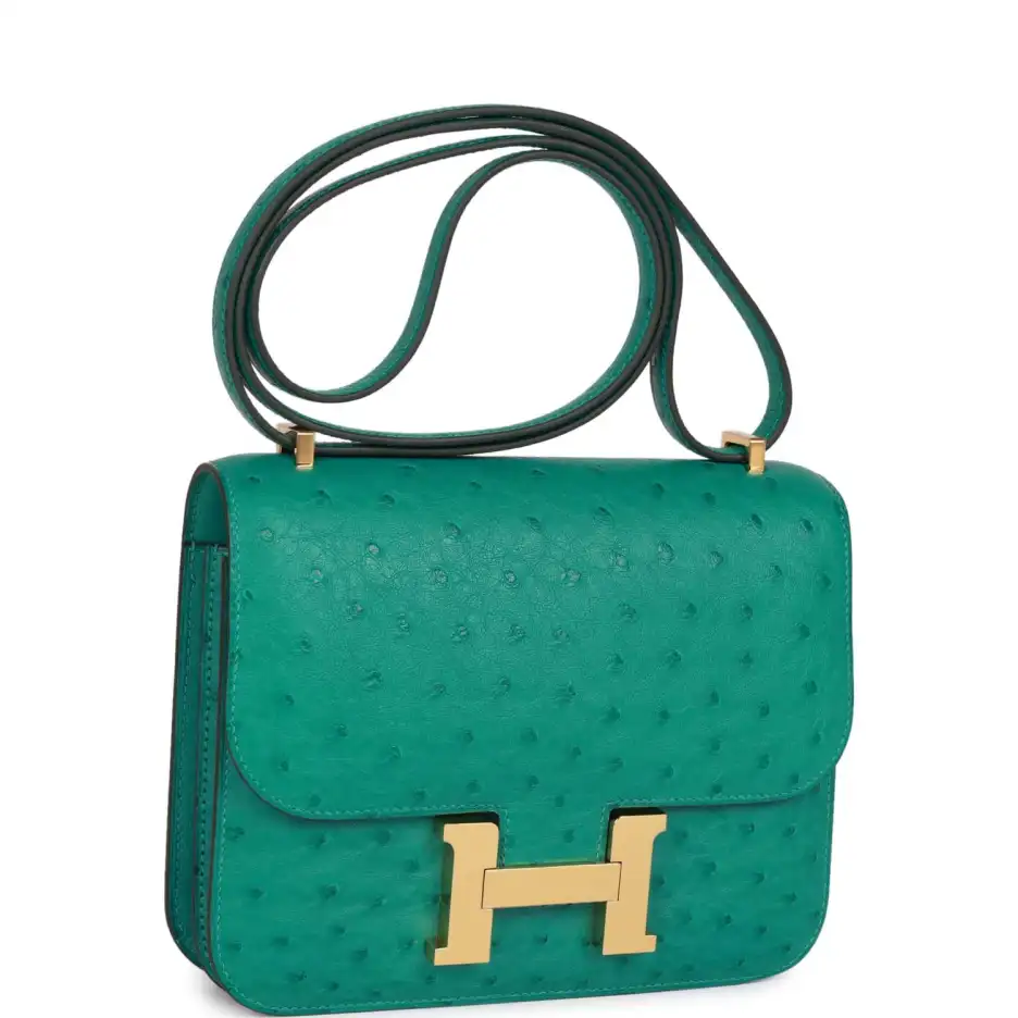 Hermès Constance 18 Vert Verone Ostrich Gold Hardwa (1)