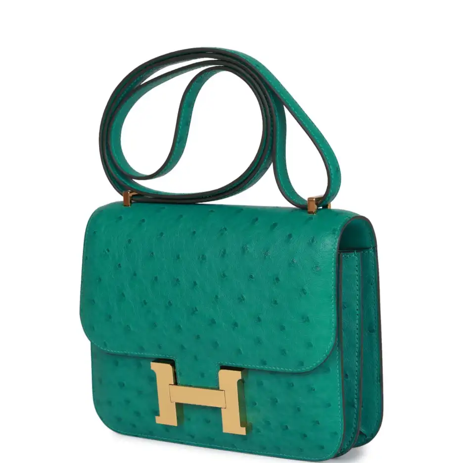 Hermès Constance 18 Vert Verone Ostrich Gold Hardwa (4)