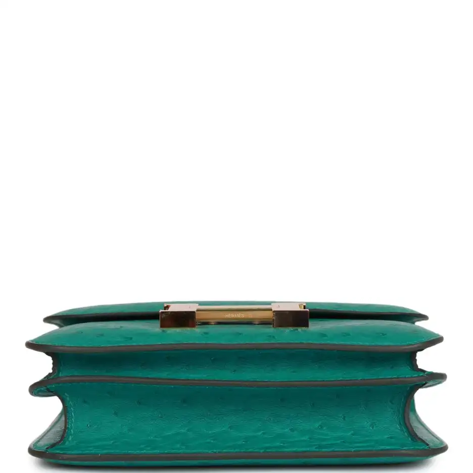 Hermès Constance 18 Vert Verone Ostrich Gold Hardwa (5)