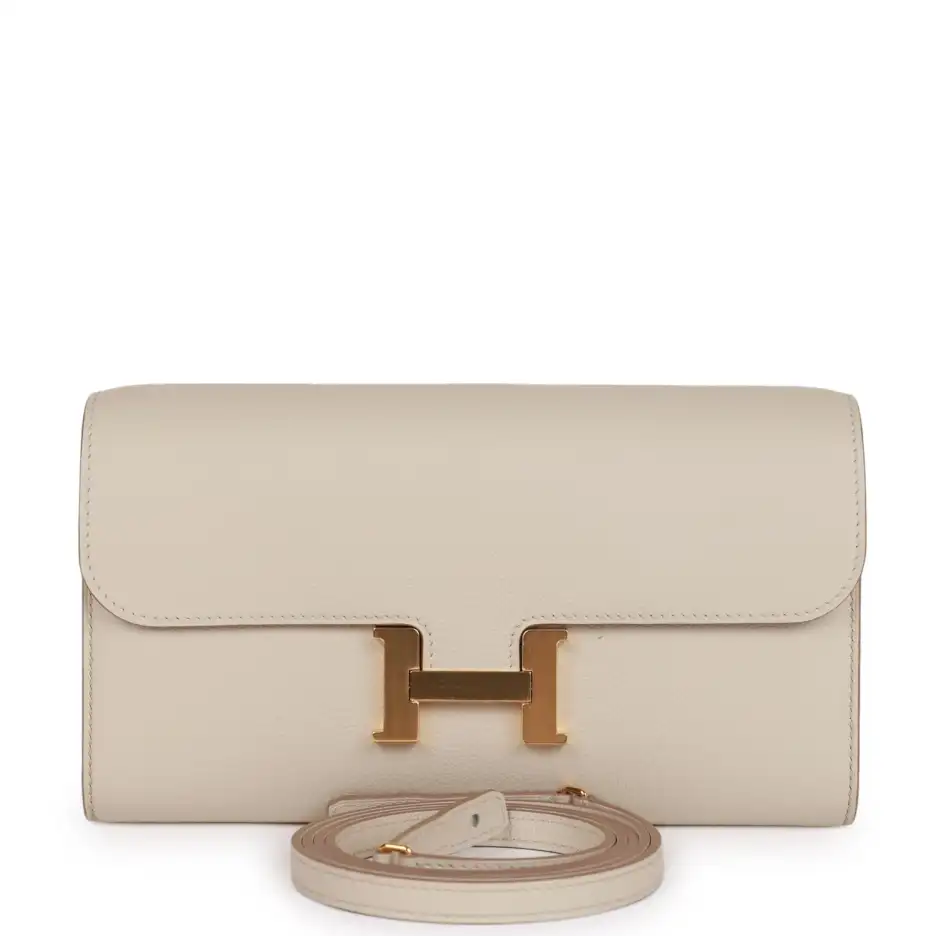 Hermès Constance Wallet To Go Beton Evercolor Gold_