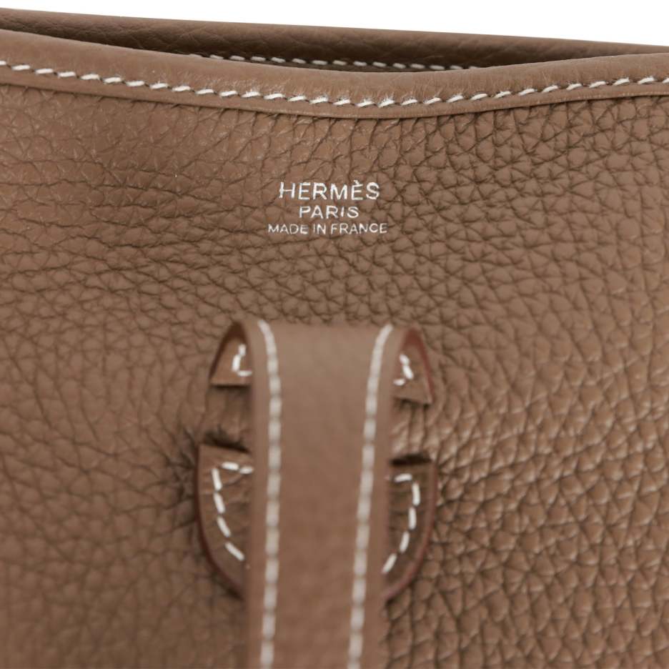 Hermès Evelyne III PM Etoupe Clemence Palladium Har (6)