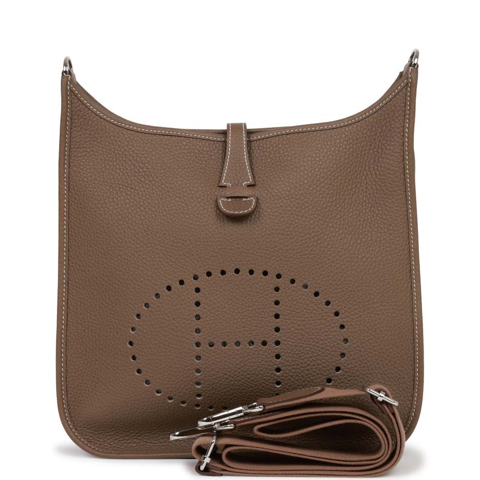 Hermès Evelyne III PM Etoupe Clemence Palladium Har