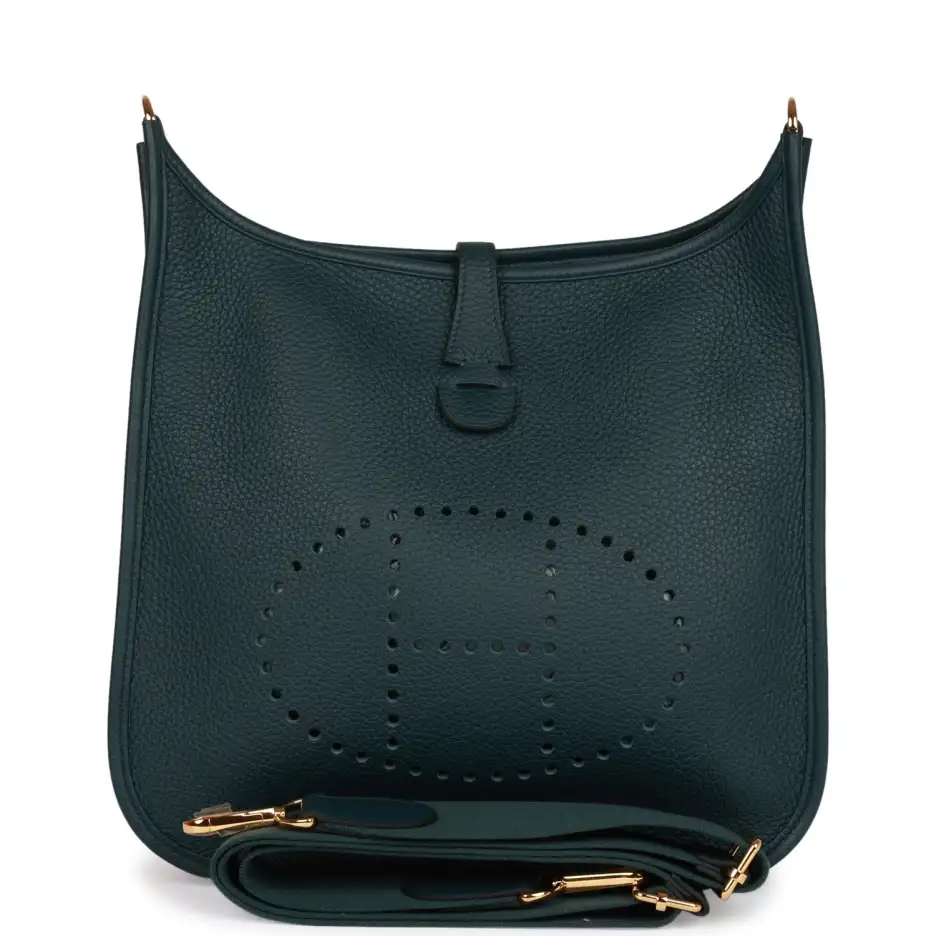 Hermès Evelyne PM Vert Cypress Clemence Gold Hardwa