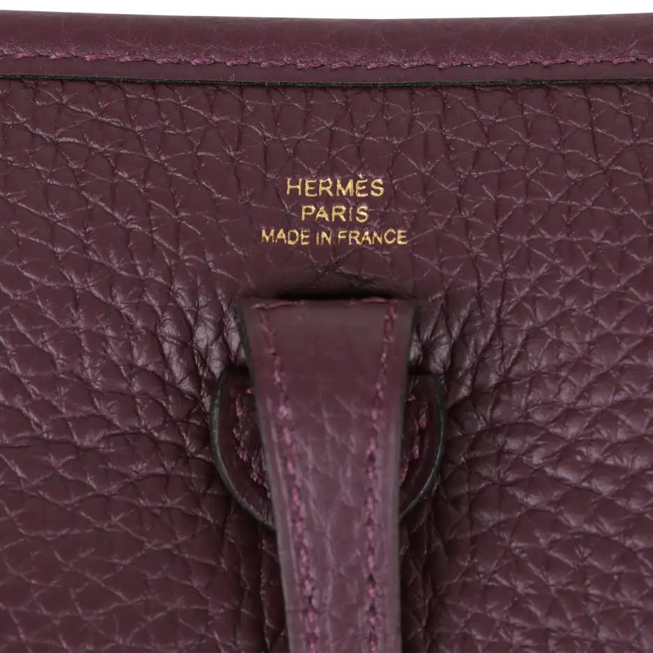 Hermès Evelyne TPM Cassis Clemence Gold Hardware (6)