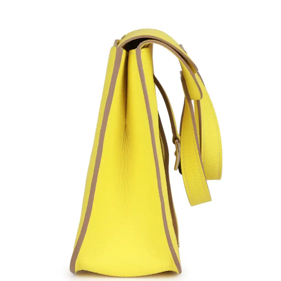 Hermès Halzan 25 Lime Clemence Palladium Hardware (2)