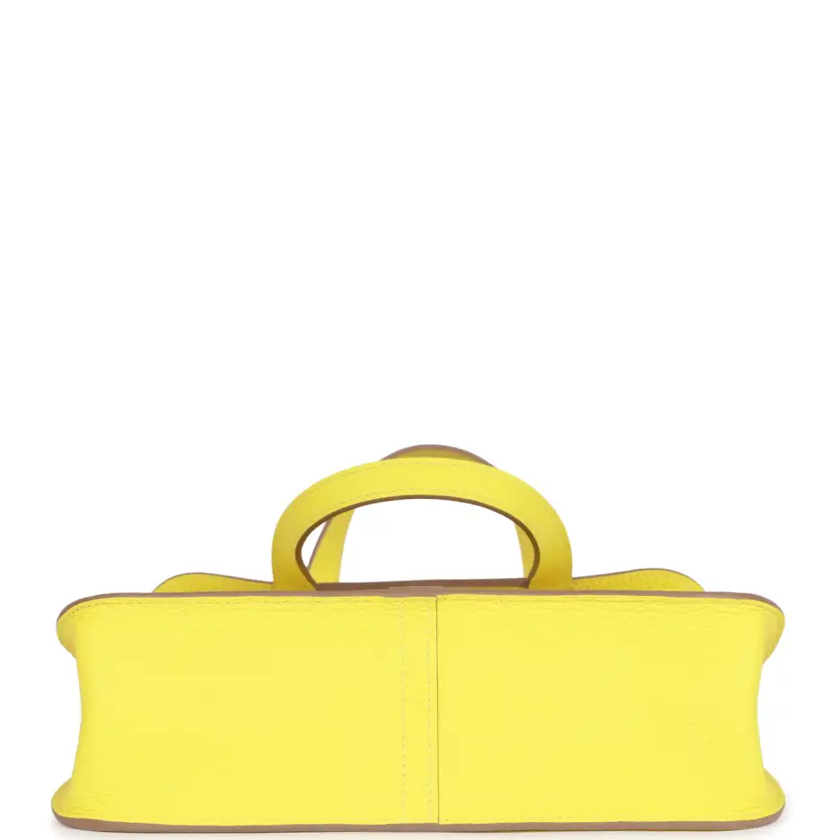 Hermès Halzan 25 Lime Clemence Palladium Hardware (5)