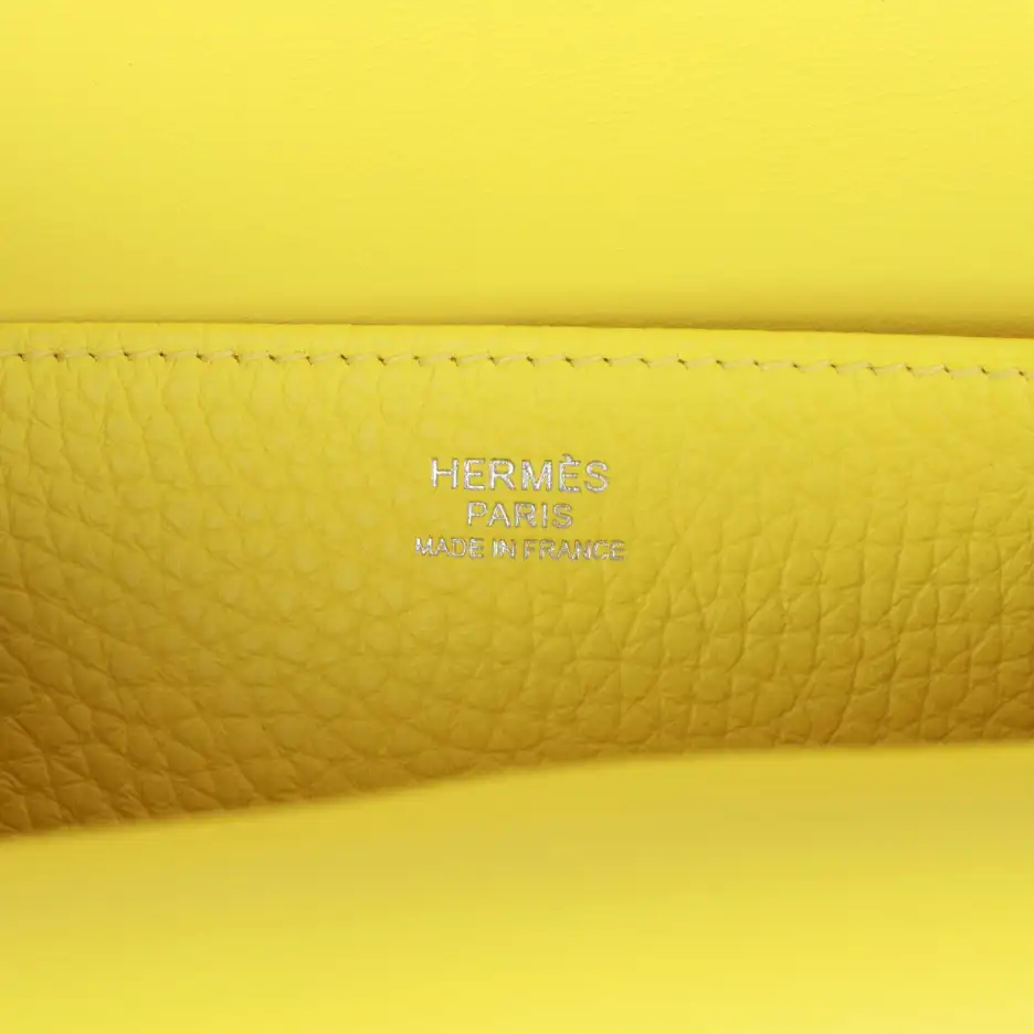 Hermès Halzan 25 Lime Clemence Palladium Hardware (6)